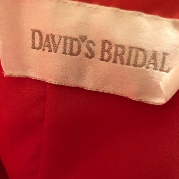 🎉{H o s t P i c k} David’s Bridal Strapless Peach Pink Sequin Dress - Picture 2 of 8